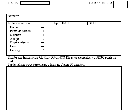 Tarea de elaboraci�n de textos narrativos: